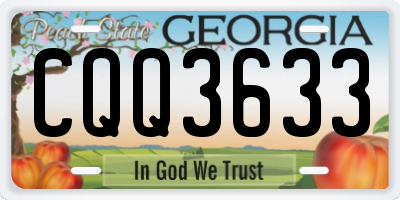 GA license plate CQQ3633