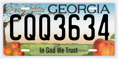 GA license plate CQQ3634