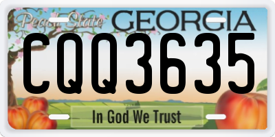 GA license plate CQQ3635