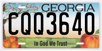 GA license plate CQQ3640