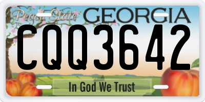 GA license plate CQQ3642