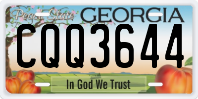 GA license plate CQQ3644