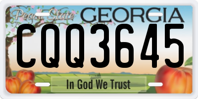 GA license plate CQQ3645