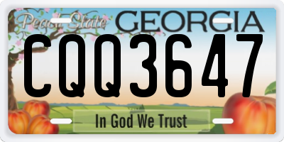GA license plate CQQ3647