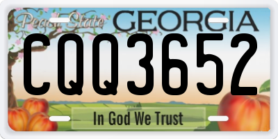 GA license plate CQQ3652