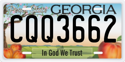 GA license plate CQQ3662