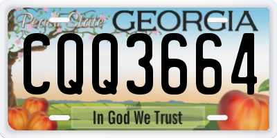 GA license plate CQQ3664