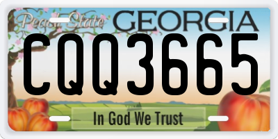 GA license plate CQQ3665