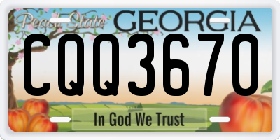GA license plate CQQ3670
