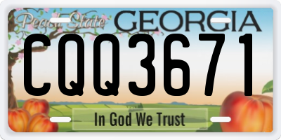 GA license plate CQQ3671