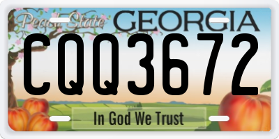 GA license plate CQQ3672