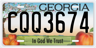 GA license plate CQQ3674