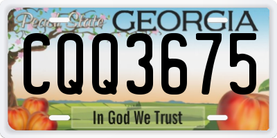 GA license plate CQQ3675
