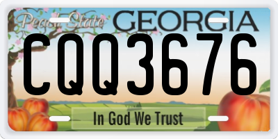 GA license plate CQQ3676