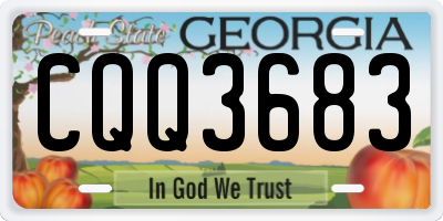 GA license plate CQQ3683