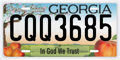 GA license plate CQQ3685