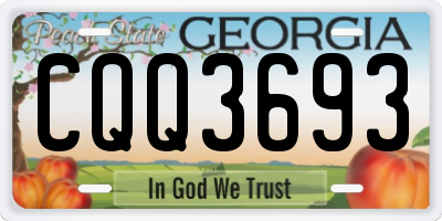 GA license plate CQQ3693