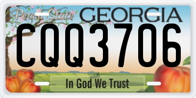 GA license plate CQQ3706