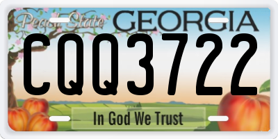 GA license plate CQQ3722