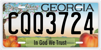 GA license plate CQQ3724