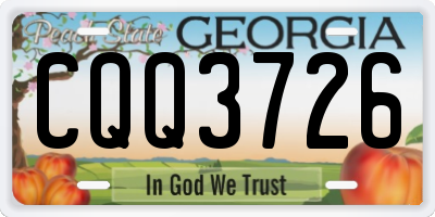 GA license plate CQQ3726