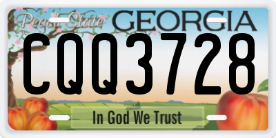GA license plate CQQ3728