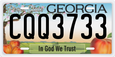 GA license plate CQQ3733