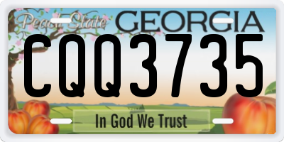GA license plate CQQ3735