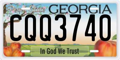GA license plate CQQ3740