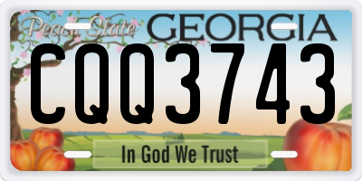 GA license plate CQQ3743