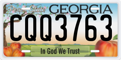 GA license plate CQQ3763