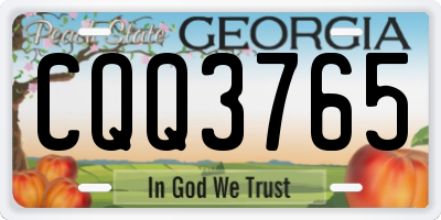 GA license plate CQQ3765