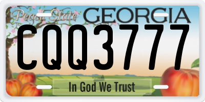 GA license plate CQQ3777