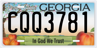 GA license plate CQQ3781