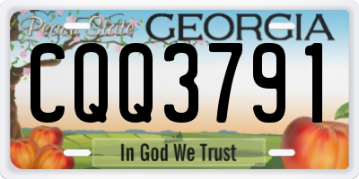 GA license plate CQQ3791