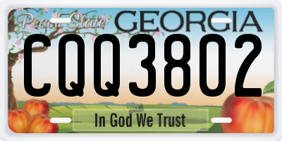 GA license plate CQQ3802