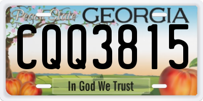 GA license plate CQQ3815