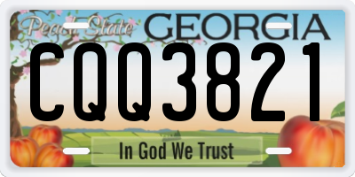GA license plate CQQ3821