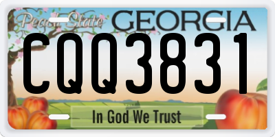 GA license plate CQQ3831