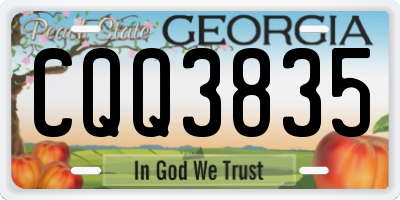 GA license plate CQQ3835