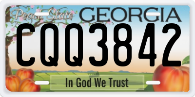 GA license plate CQQ3842