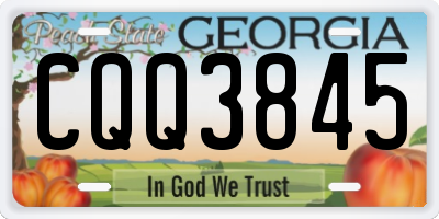 GA license plate CQQ3845