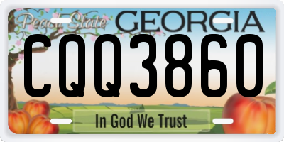 GA license plate CQQ3860