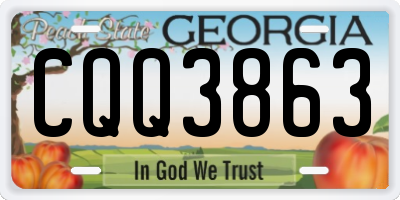GA license plate CQQ3863