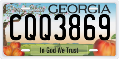 GA license plate CQQ3869