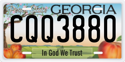 GA license plate CQQ3880
