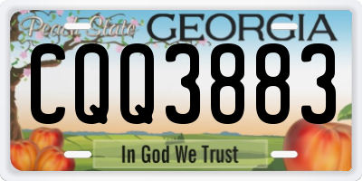 GA license plate CQQ3883