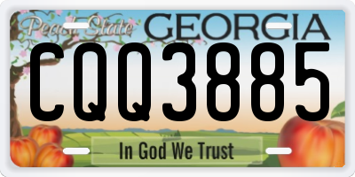 GA license plate CQQ3885