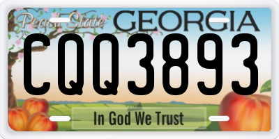 GA license plate CQQ3893
