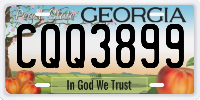 GA license plate CQQ3899